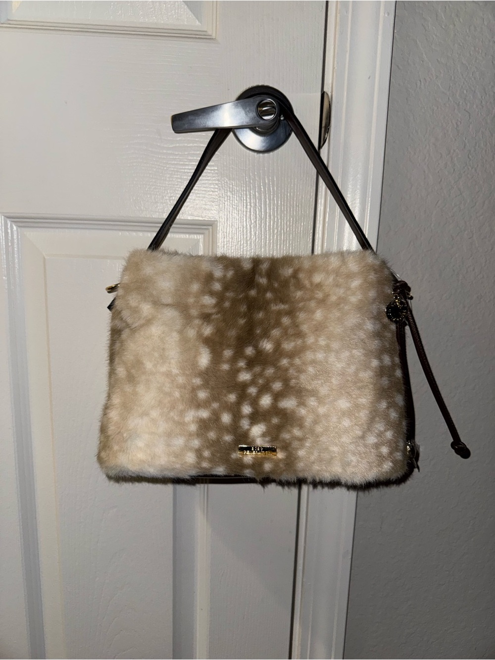 BCBGGeneration Faux Fur Deer Print Shoulder Bag New with Tags